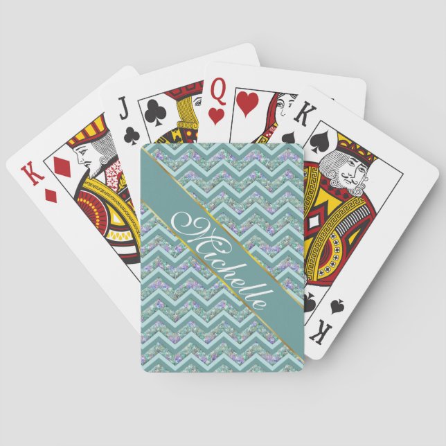 Rainbow Foil ZigZag Mönster Casinokort (Baksidan)