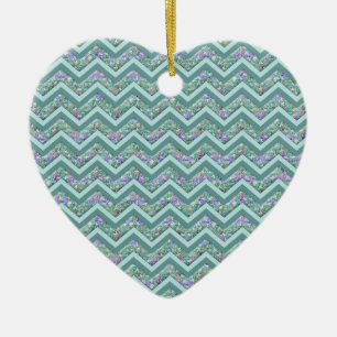 Rainbow Foil ZigZag Mönster Julgransprydnad Keramik