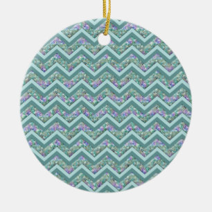 Rainbow Foil ZigZag Mönster Julgransprydnad Keramik