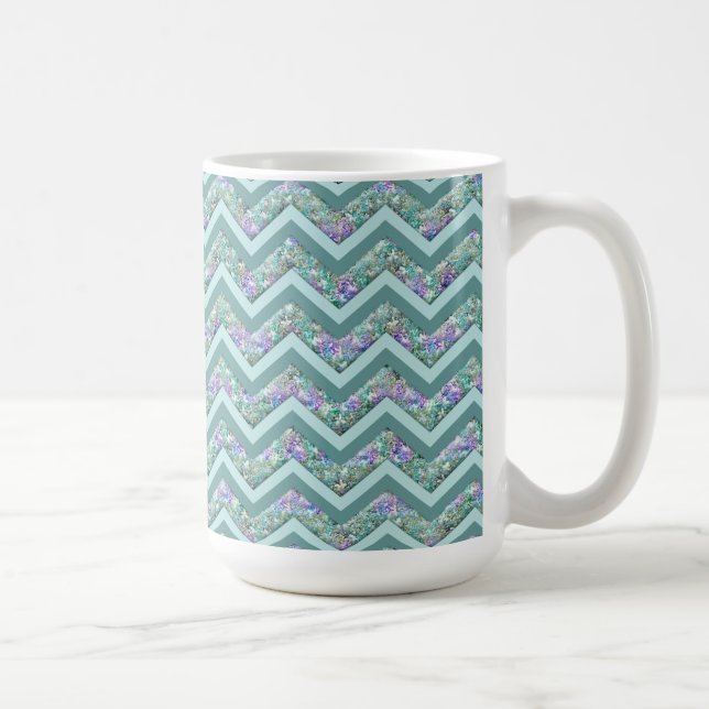 Rainbow Foil ZigZag Mönster Kaffemugg (Höger)