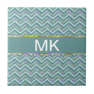 Rainbow Foil ZigZag Mönster Kakelplatta