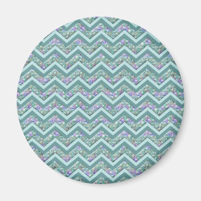 Rainbow Foil ZigZag Mönster Magnet (Framsidan)