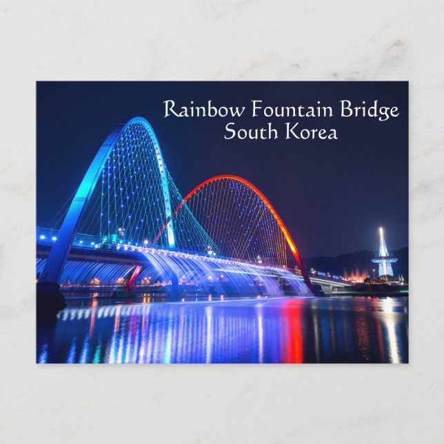 Rainbow Fontän Bridge Sydkorea Vykort (Framsida)