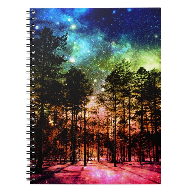 Rainbow Forest Anteckningsbok Med Spiral (Framsidan)