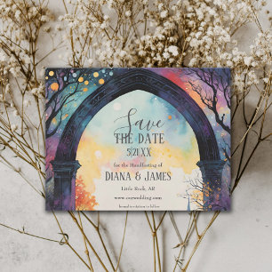 Rainbow Forest Castle Arch Pagan Handfasting Spara Datumet