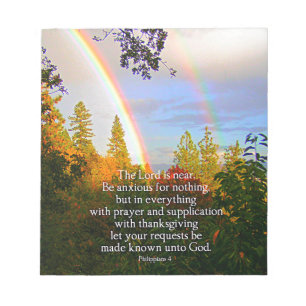Rainbow Forest Christian Scripture Bible Verse Anteckningsblock