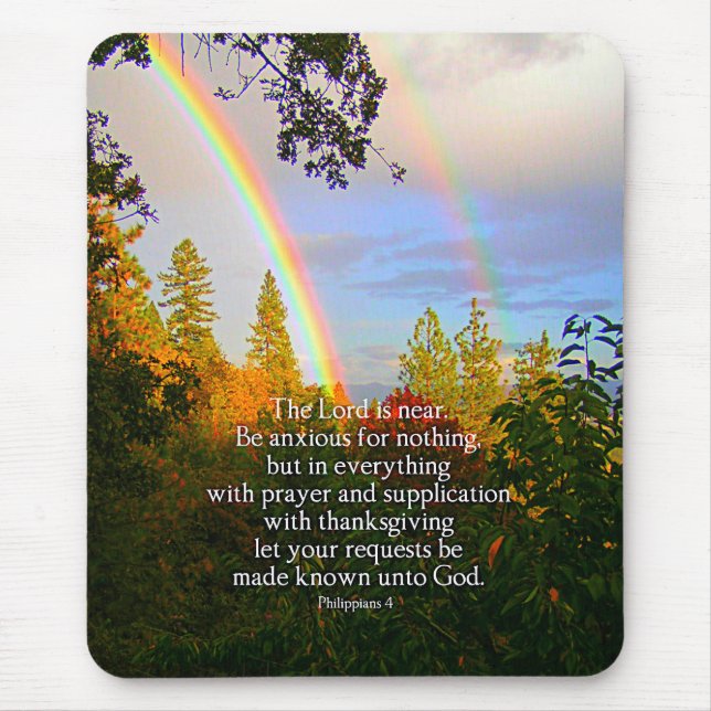 Rainbow Forest Christian Scripture Bible Verse Musmatta (Framsidan)