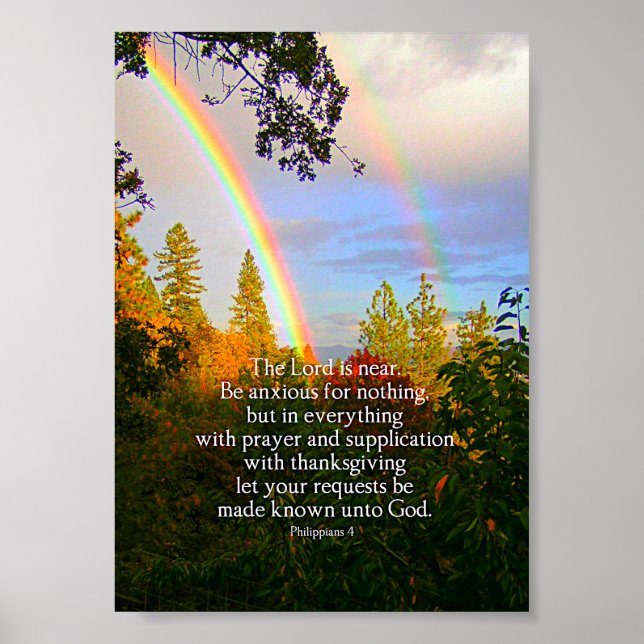 Rainbow Forest Christian Scripture Bible Verse Poster (Framsidan)