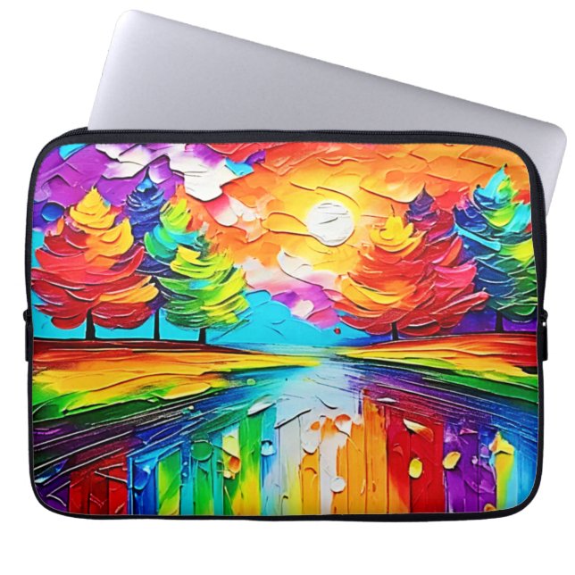 Rainbow Forest Sunset Dreams Laptop Fodral (Framsidan)