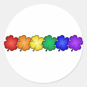 Rainbow Four Löv Klöver Runt Klistermärke