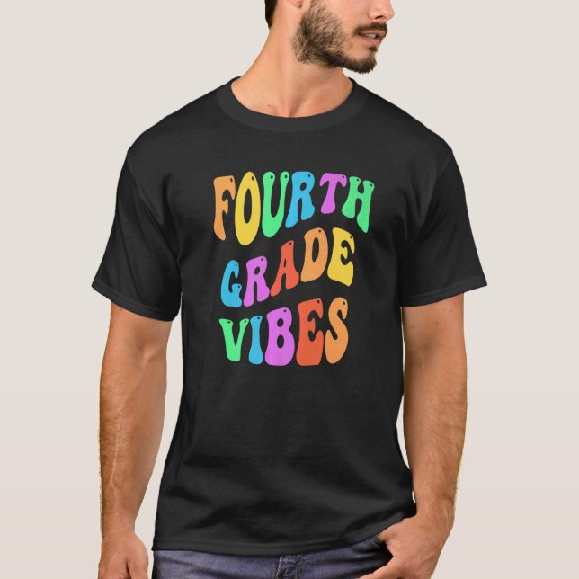 Rainbow FOURTH KLASS VIBES Retro 4th Gr Little Mis T Shirt (Framsida)