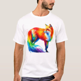 Rainbow Fox T Shirt