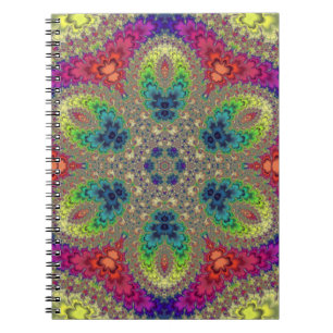 Rainbow Fractal Mandala Anteckningsbok