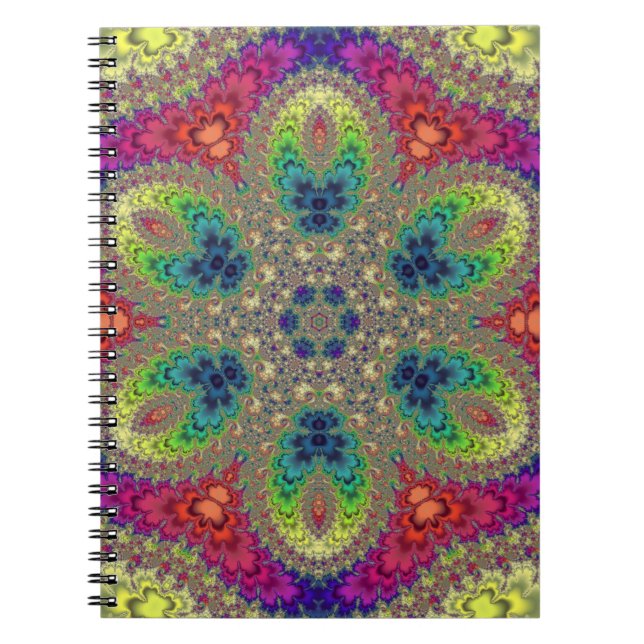 Rainbow Fractal Mandala Anteckningsbok (Framsidan)