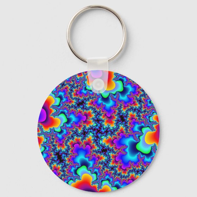 Rainbow Fractal Nyckelring (Framsida)