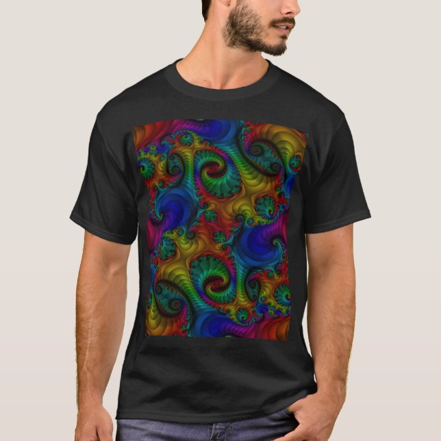 Rainbow Fractal Shirt T Shirt (Framsida)