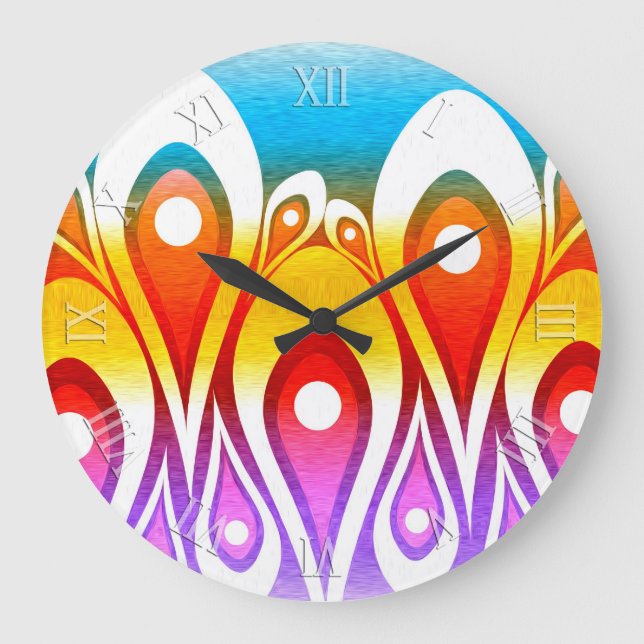Rainbow Fractal Snöre Dream Wall Clock Stor Klocka (Framsida)