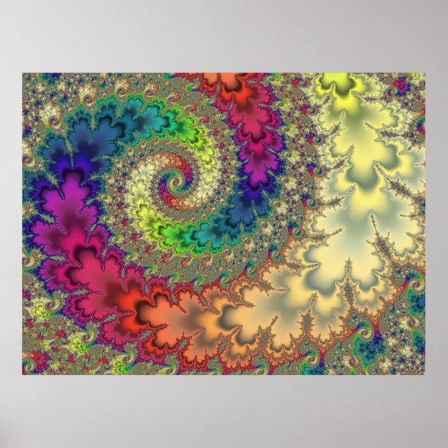 Rainbow Fractal Swirl Poster (Framsidan)