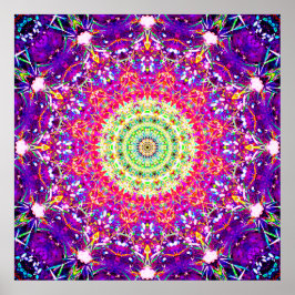 Rainbow Fractaler | Kaleidoscopic Mandala Poster