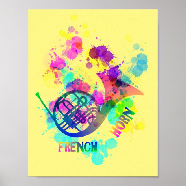 Rainbow Fransk Horn Music Thmet Poster (Framsidan)