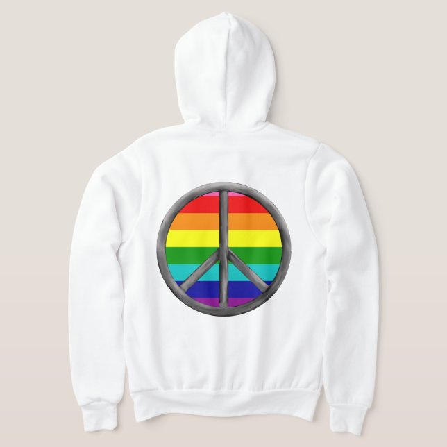 Rainbow fredstecken gay pride lgbtq t shirt (Laydown Baksida)