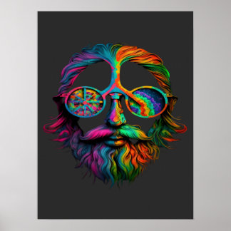 Rainbow Fredstecken, HBT TQ Hippie Poster
