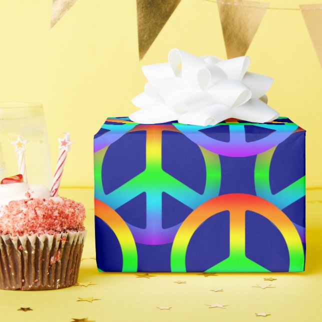 Rainbow Fredstecken Mönster Presentpapper (Födelsedagsfest)