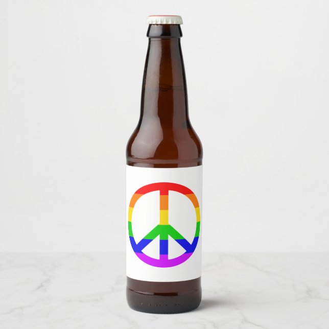 Rainbow Fredstecken Ölflaska Etikett (Framsida)