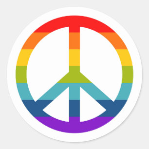 Rainbow Fredstecken Runt Klistermärke