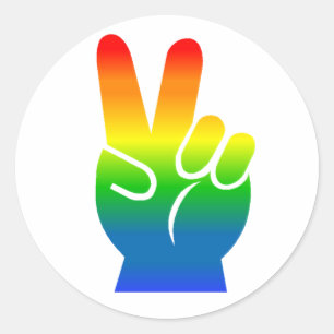 Rainbow Fredstecken Runt Klistermärke