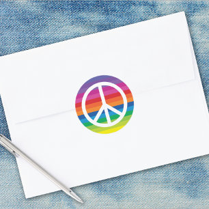 Rainbow Fredstecken Runt Klistermärke