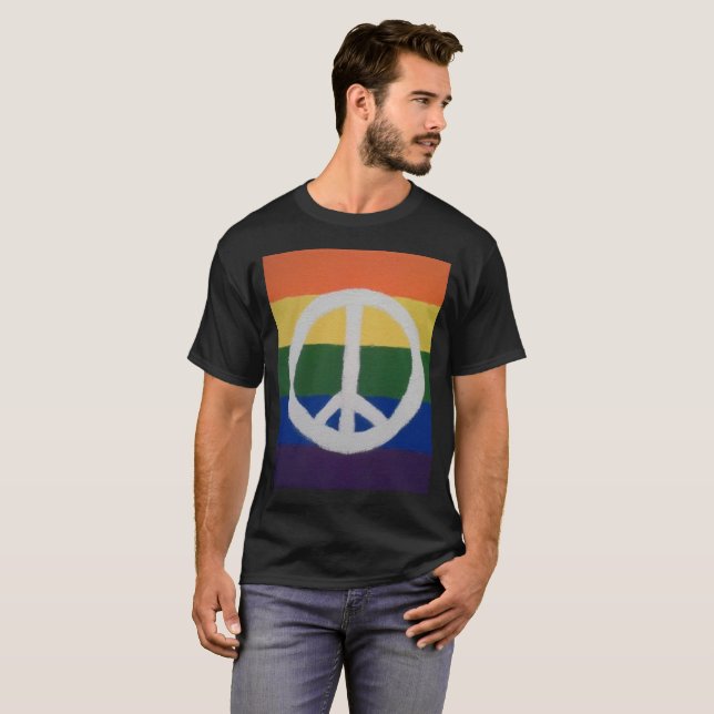 Rainbow Fredstecken Shirts T-shirt (Hel framsida)