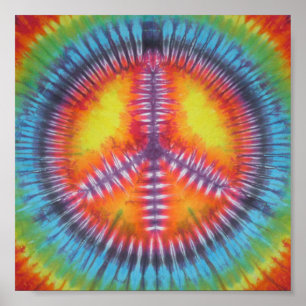 Rainbow Fredstecken Tie Dye Poster