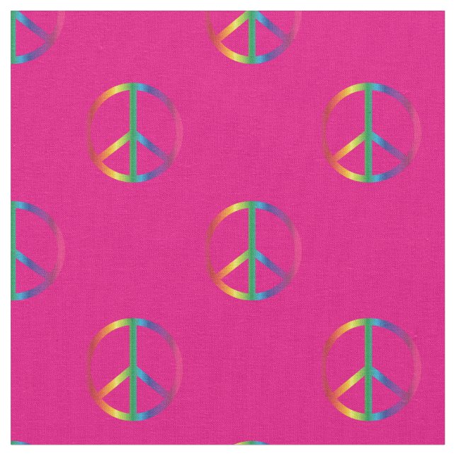 Rainbow Fredsteckens Rosa Tyg (Närbild)