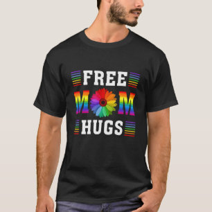 Rainbow Free Mamma Hugs Daisy Heart LGBT Pride Mot T Shirt