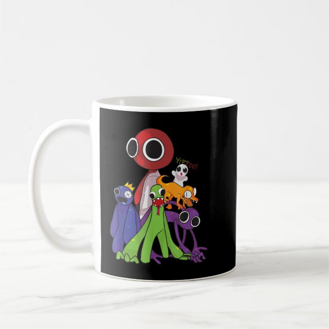 Rainbow Friends Blue Red orange grönt Kaffemugg (Vänster)