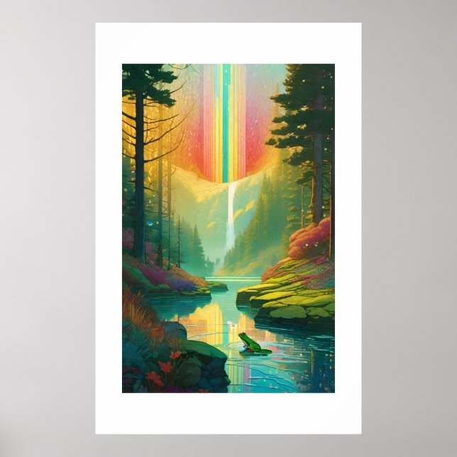 Rainbow Frog Art Poster (Framsidan)