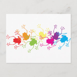 Rainbow Frogs Vykort