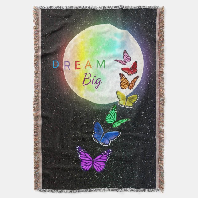 Rainbow Full Moon & Rainbow Butterflies Dream Big Mysfilt (Framsidan Vertikal)