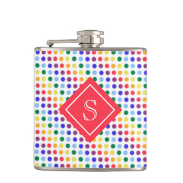 Rainbow Fuzzy Dots Personlig Monogram Fickplunta