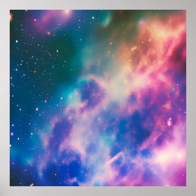 Rainbow Galaxy Blooming Poster (Framsidan)