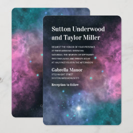 Rainbow Galaxy Bröllop Inbjudningar