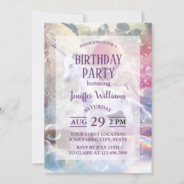 Rainbow galaxy pug ridenmajs i rymden. inbjudningar (Framsida)