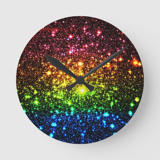 Rainbow Galaxy Rund Klocka (Framsida)