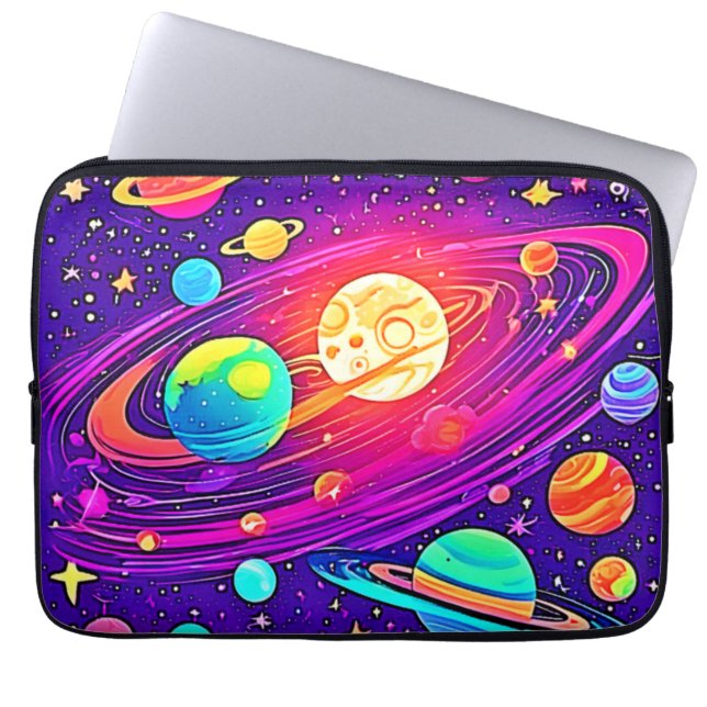 Rainbow Galaxy: Tecknadens Roligt Laptop Fodral (Framsidan)