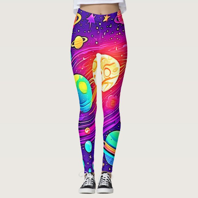Rainbow Galaxy: Tecknadens Roligt Leggings (Framsida)