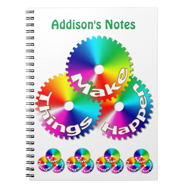 Rainbow Garden Art Deco-Blommigt - bärbar dator Anteckningsbok (Framsidan)