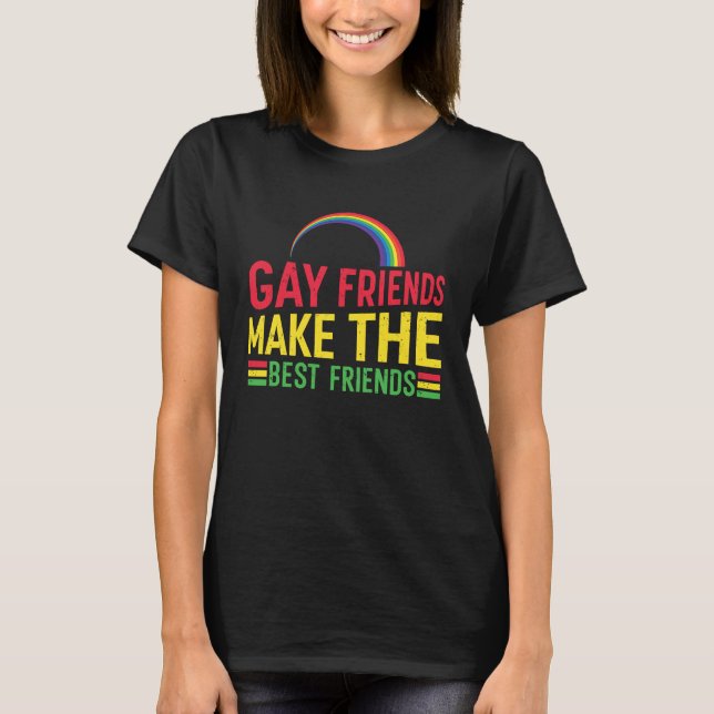 Rainbow Gay Best Friends LGBT Equality Högers Supp T Shirt (Framsida)