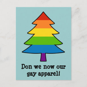 Rainbow Gay Julafton Träd Helg Vykort