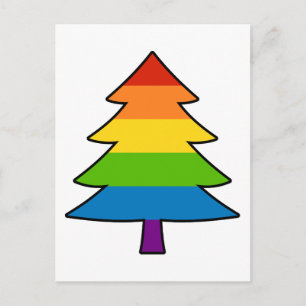 Rainbow Gay Julafton Träd Helg Vykort
